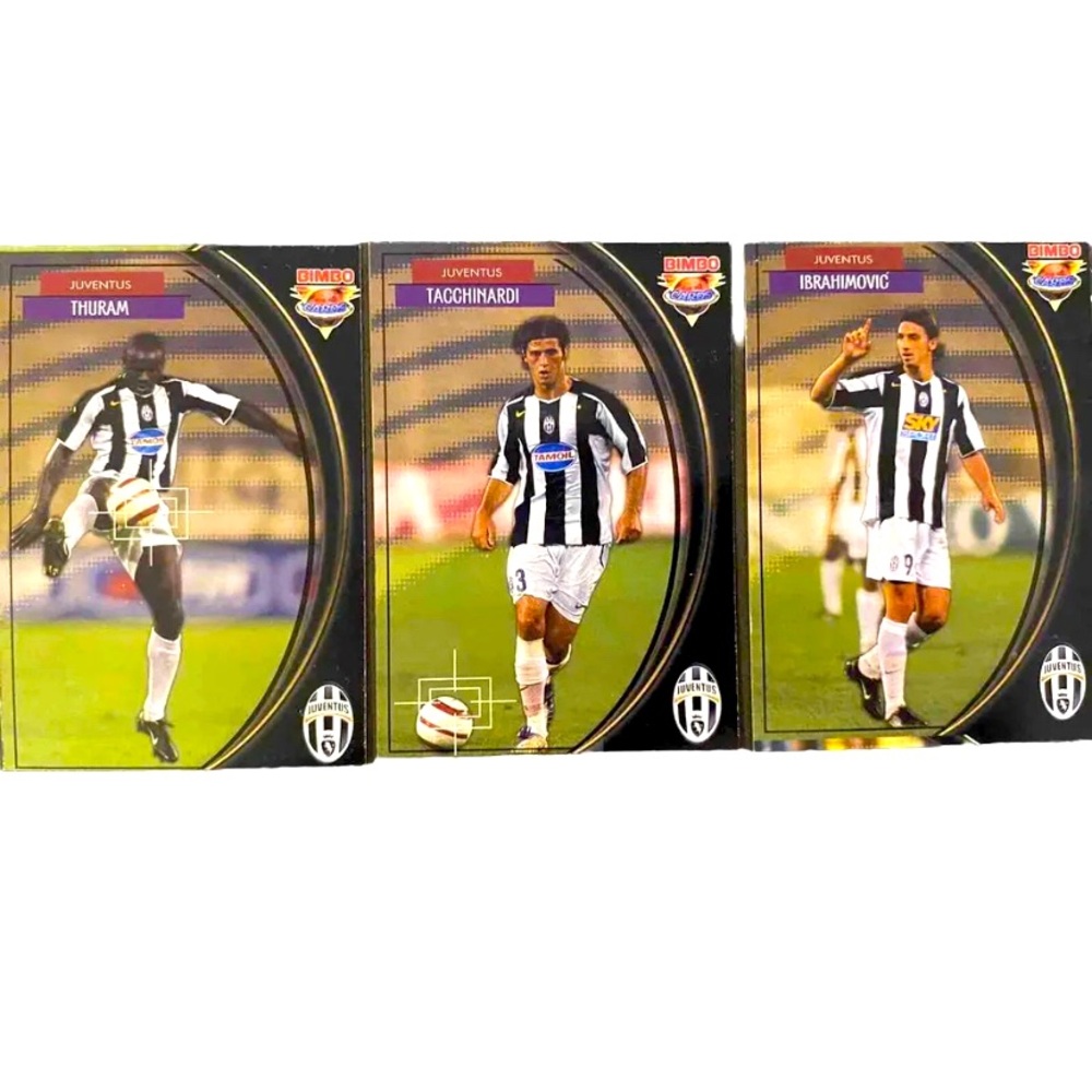 BIMBO 2005 FC Juventus Juve 3-Card Team Set UEFA STARS Ibrahimovic, Thuram RARE